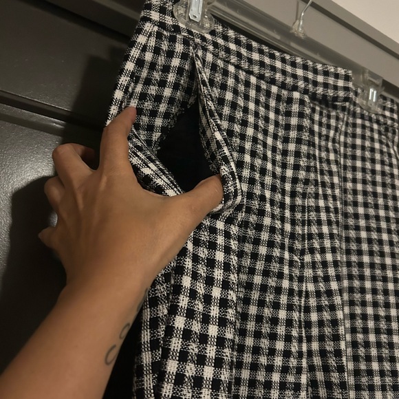 Zara hard to find rare black and white plaid 2 piece pants suit size medium - Picture 10 of 11